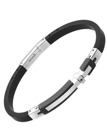 Bracciale Zancan - Hi-Teck-Silicone Nero-Acciaio-Cristallo Nero-UHB093