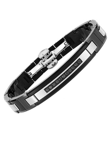 Zancan Bracelet - Ceramitek - Black Links - Black Spinels - EHB005B