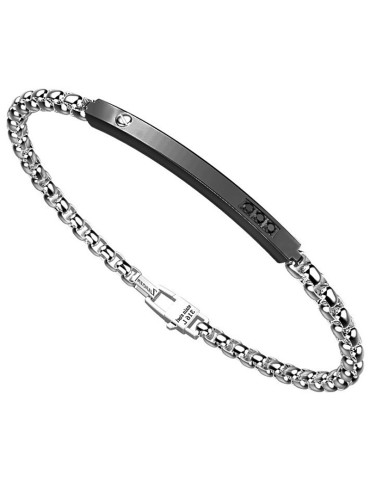 Zancan Bracelet - 316L Steel - Black Central Plate - EHB177 2