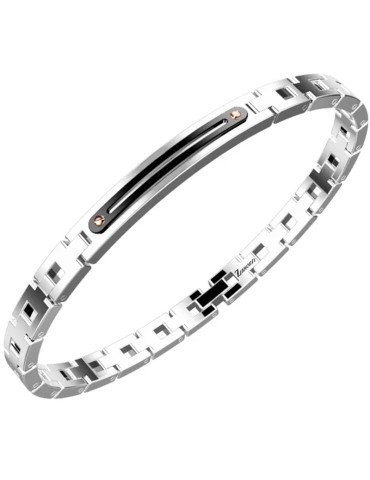 Bracciale Zancan - Targa Nera - Viti PVD Rose Gold - EHB306