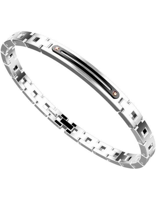 Zancan Bracelet - Black Plate - PVD Rose Gold Screws - EHB306
