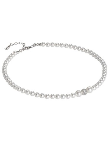 Collana Boccadamo - Perle -Argento 925%-Boule Centrale-Swarovski-GR637