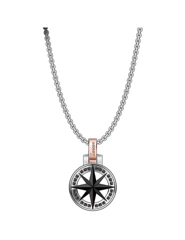 Zancan Necklace - 316L Steel - Black Polar Star-Black Zircons-EHC153