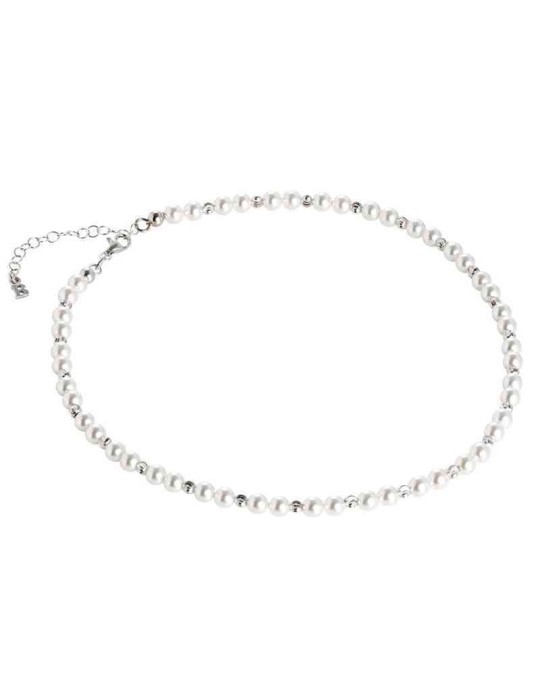 Collana Boccadamo - Argento 925% -Perle Bianche-Sfere Diamantate-GR651