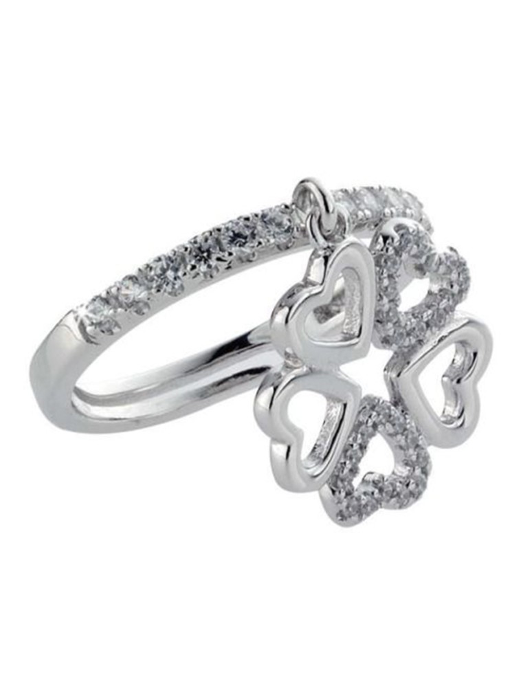 Boccadamo Ring - Four-leaf Clover Pendant - White Zircons - AN430