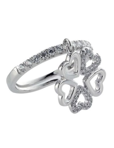 Boccadamo Ring - Four-leaf Clover Pendant - White Zircons - AN430 2