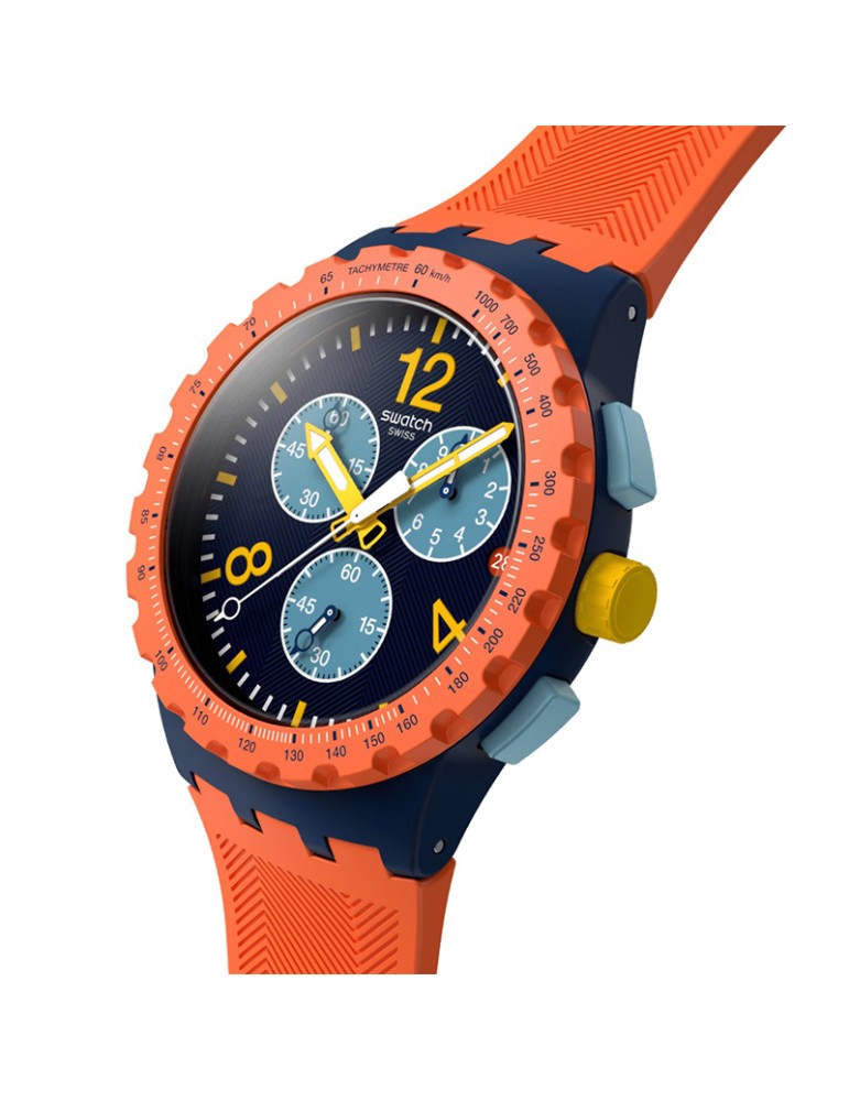 Orologio Swatch - Camo Flash - Cronografo - Arancione-42mm-Blu-SUSI400