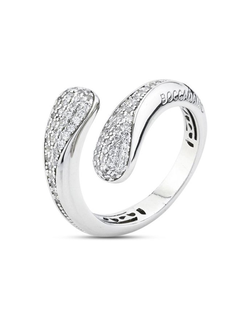 Boccadamo Ring - Contrariè - 925% Silver - Pavé di Zirconi - KAN015