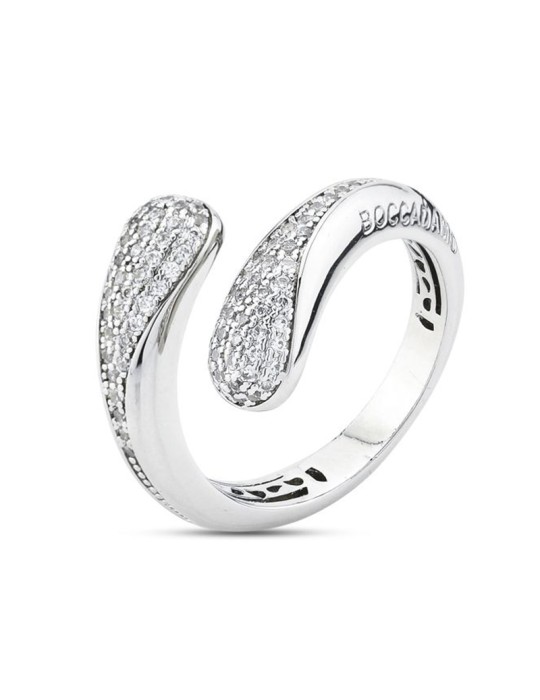 Boccadamo Ring - Contrariè - 925% Silver - Pavé di Zirconi - KAN015
