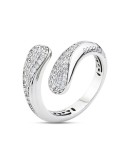Boccadamo Ring - Contrariè - 925% Silver - Pavé di Zirconi - KAN015