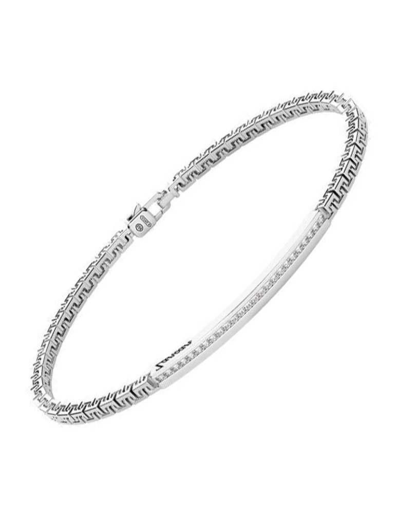 Zancan Bracelet - Greek Mesh - White Spinels - EXB729BI
