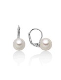 Orecchini Miluna - a Monachella in Oro Bianco con Perle Vere 6,5 - 7 mm - PER2395