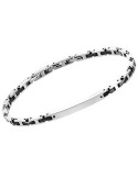 Bracciale Zancan - Acciaio 316L - Giunzioni Nere -Spinelli Neri-UHB085