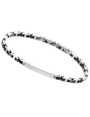 Zancan Bracelet - 316L Steel - Black Joints - Black Spinels-UHB085 2