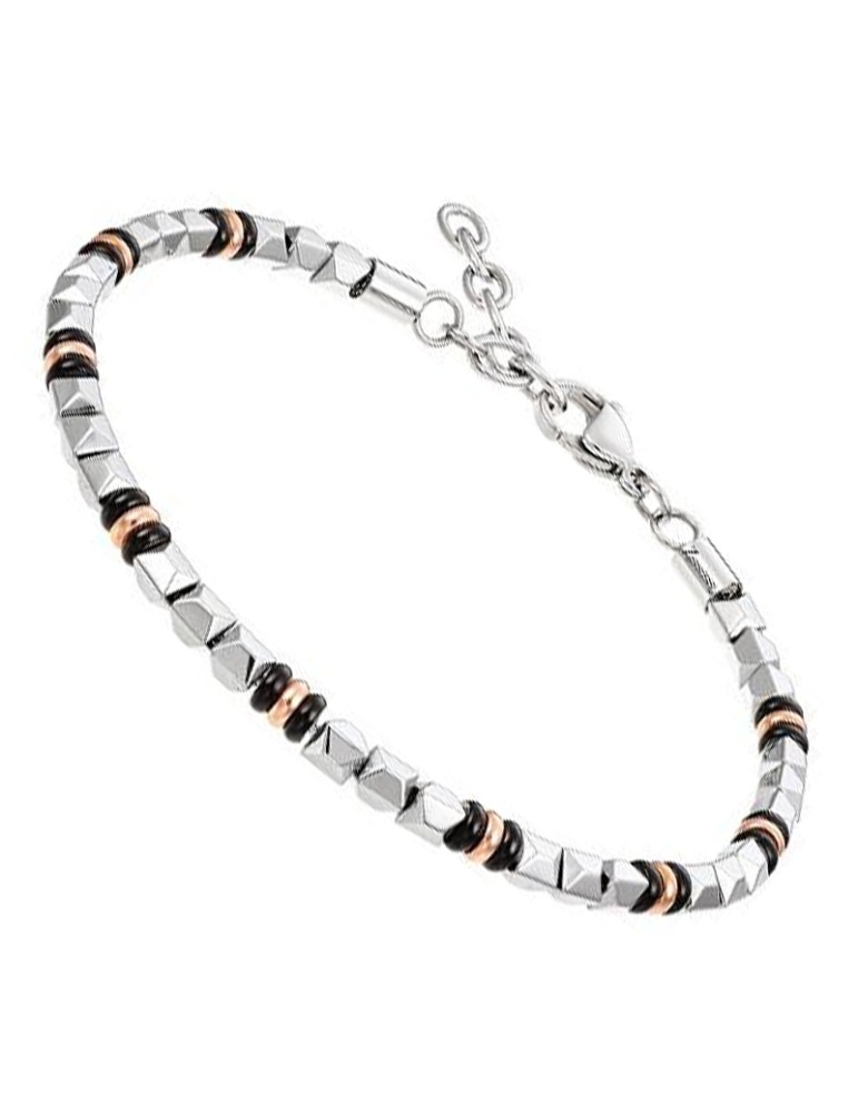 Zancan Bracelet - 316L Steel - Hematite - PVD Rose Gold Rings-UHB090