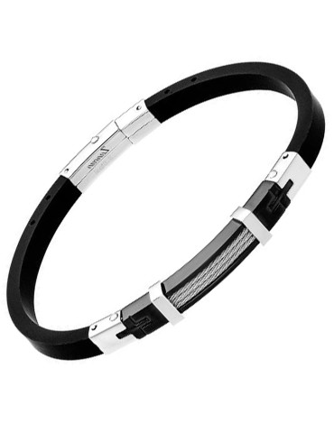 Zancan Bracelet - Hi-teak - 316L Steel - Black Silicone - UHB094