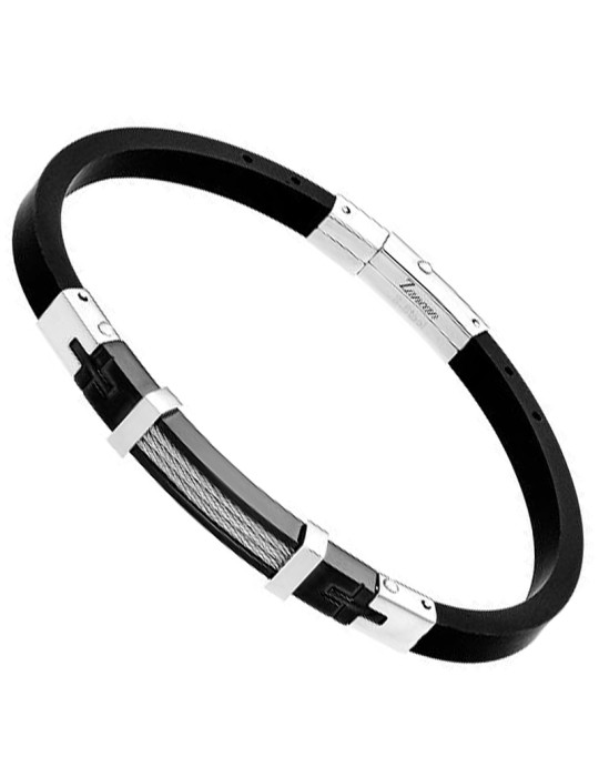 Bracciale Zancan - Hi-teck - Acciaio 316L - Silicone Nero - UHB094