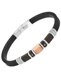 Bracciale Zancan - Silicone Nero - Rose Gold - Zirconi Bianchi -UHB117