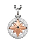 Zancan Necklace - 316L Steel - Wind Rose - Black Spinnel - UHC012