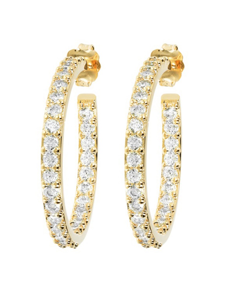 Orecchini Bronzallure-a Cerchio-Gold-Cubic Zirconia Bianchi-WSBZ01277Y.Y