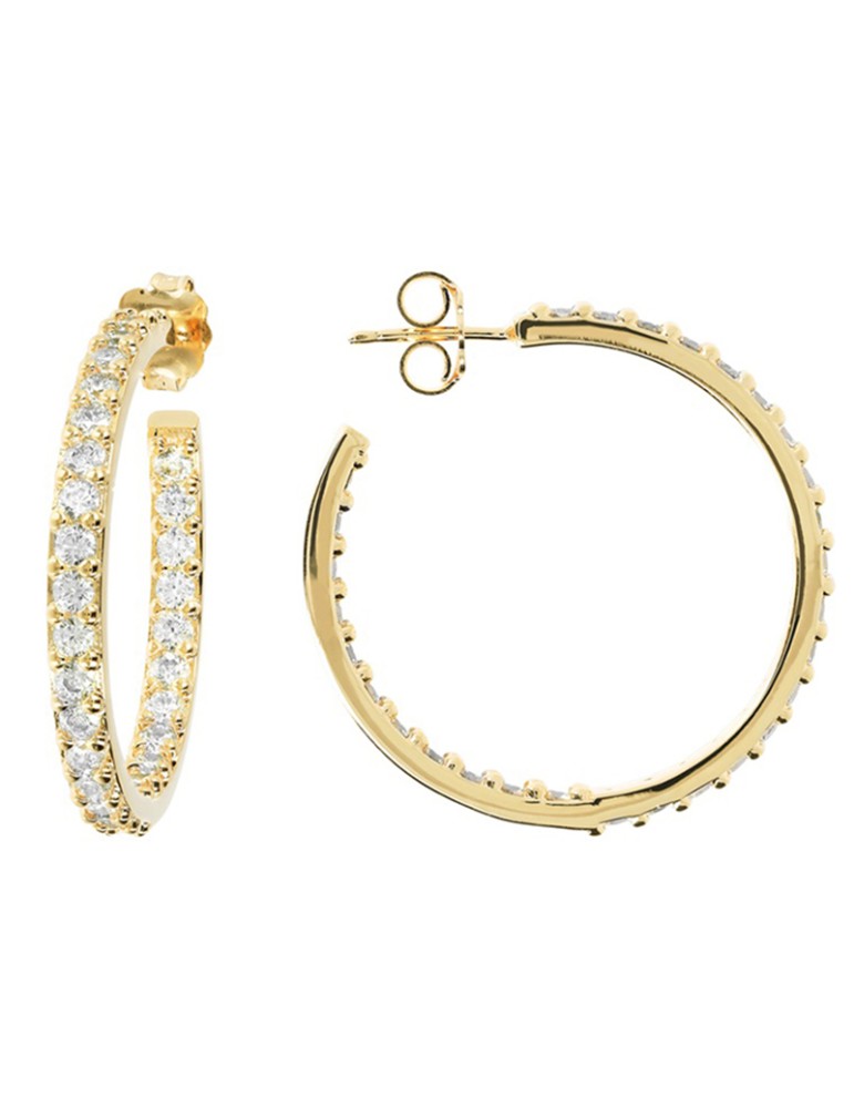 Orecchini Bronzallure-a Cerchio-Gold-Cubic Zirconia Bianchi-WSBZ01277Y.Y