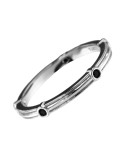Zancan Ring - 925% Silver - Black Spinels - Size 24 - ESA102NE-24