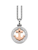 Zancan Necklace - Hi-teck-Steel 316L-Rose Anchor Pendant Gold-UHC014