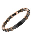 Bracciale Zancan - Acciaio 316L - PVD Rose Gold - Spinello Nero-EHB344