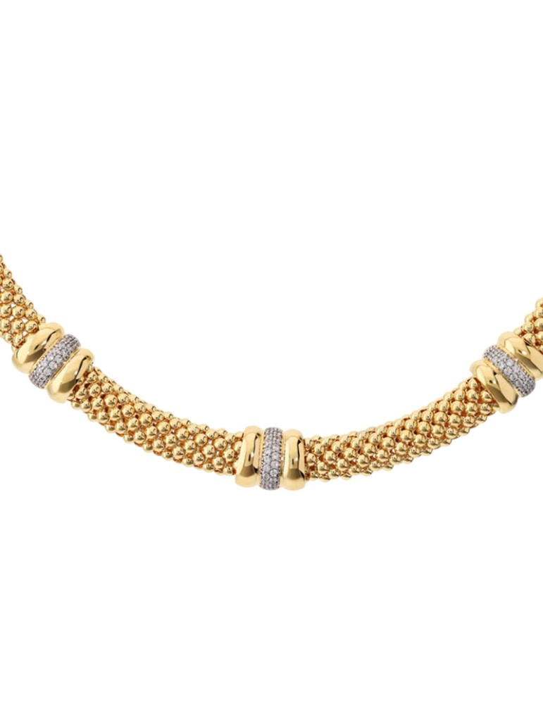 Collana Bronzallure - Maglia Popcorn Gold-Cubic Zirconia-WSBZ02469Y.YG