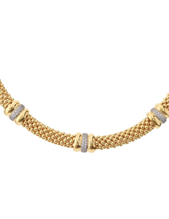 Collana Bronzallure - Maglia Popcorn Gold-Cubic Zirconia-WSBZ02469Y.YG