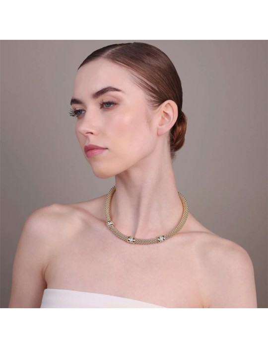 Collana Bronzallure - Maglia Popcorn Gold-Cubic Zirconia-WSBZ02469Y.YG