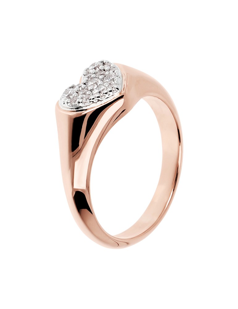 Anello Bronzallure - Rosato - Cuore - Cubic Zirconia - WSBZ02008. W-10
