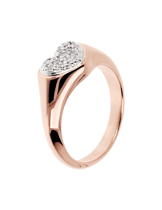 Anello Bronzallure - Rosato - Cuore - Cubic Zirconia - WSBZ02008.W-10