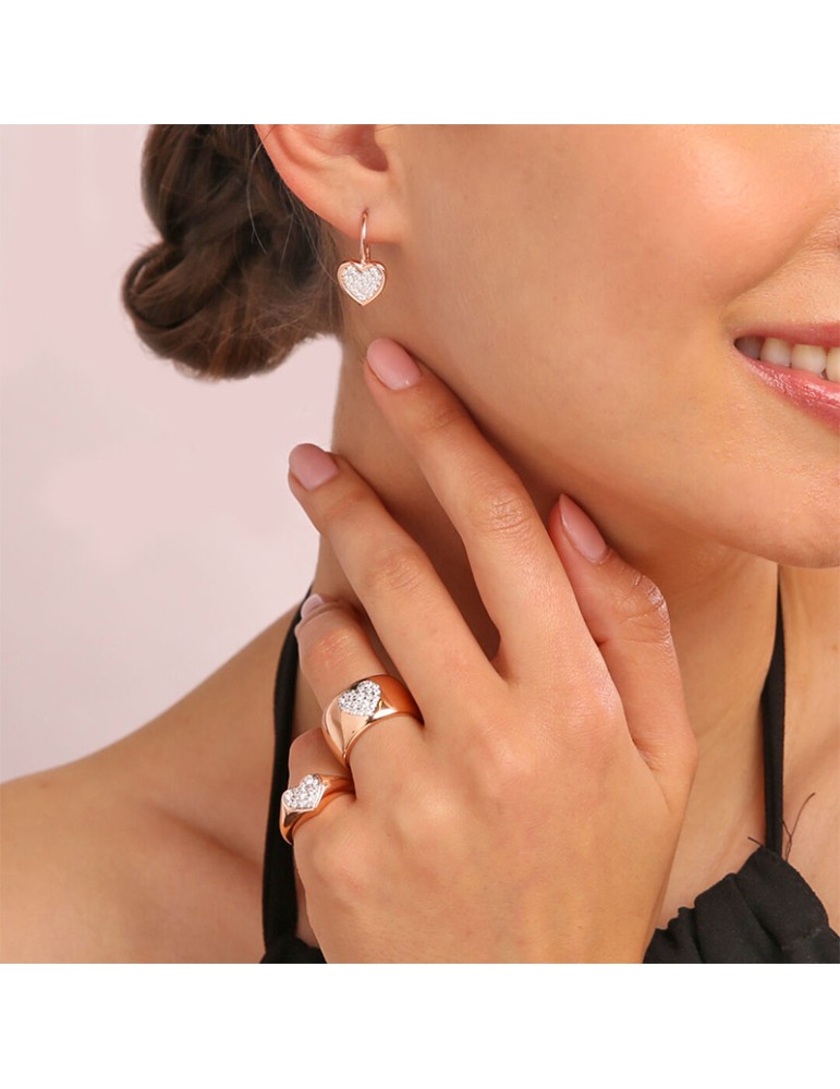 Anello Bronzallure - Rosato - Cuore - Cubic Zirconia - WSBZ02008.W-10