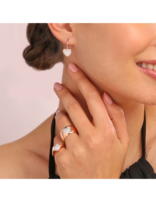 Anello Bronzallure - Rosato - Cuore - Cubic Zirconia - WSBZ02008.W-10