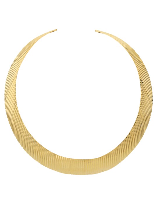 Etruscan Necklace - Ithaca - Choker - Gold-Striped Surface-WSET00859.YG