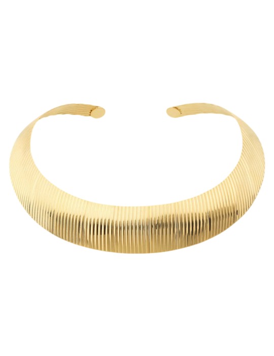 Collana Etrusca - Itaca - Choker - Gold-Superficie Rigata-WSET00859.YG