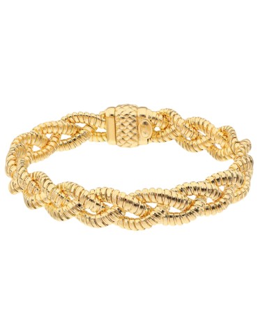 Bracciale Etrusca - Gold - Maglia Tubogas a Intreccio - WSET00889.YG
