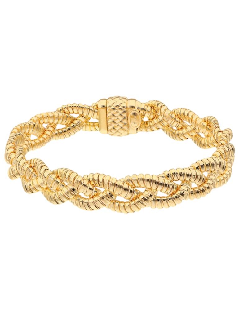 Bracciale Etrusca - Gold - Maglia Tubogas a Intreccio - WSET00889.YG