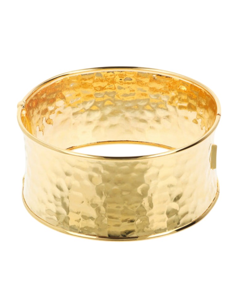 Etruscan Bracelet - Gold - Band-Hammered Surface-WSET00855.YG-SM