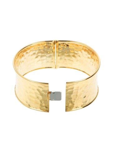 Etruscan Bracelet - Gold - Band-Hammered Surface-WSET00855.YG-SM 2