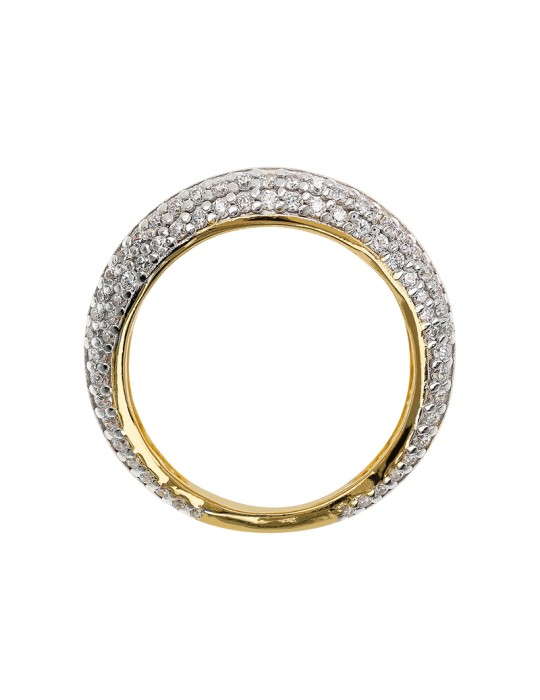 Etruscan Ring - Hammered - Cubic Zirconia - Size 16-WSET00729.YG-16