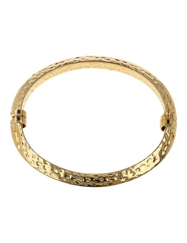 Etruscan Bracelet - Rigid - Golden-Hammered Surface-WSET00811.YG