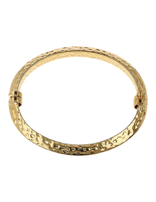 Bracciale Etrusca - Rigido - Dorato-Superficie Martellata-WSET00811.YG
