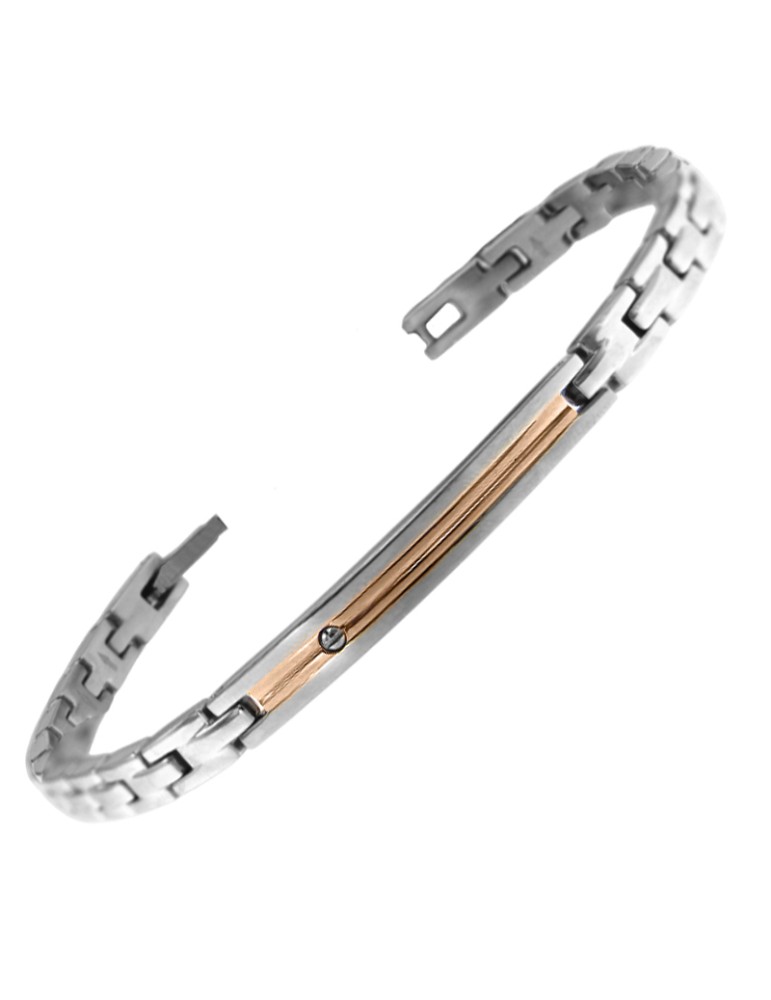 Zancan Bracelet - Hi-teck - 316L Steel - Rose Gold Plate - Screw - EHB216