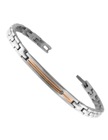 Bracciale Zancan - Hi-teck - Acciaio 316L -Targa Rose Gold-Vite-EHB216 2