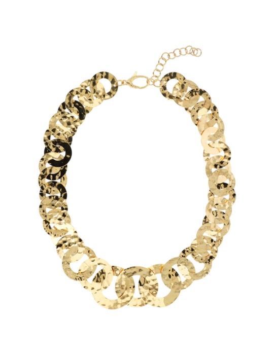 Collana Etrusca - Itaca - Gold -Maglie a Disco Martellate-WSET00860.YG