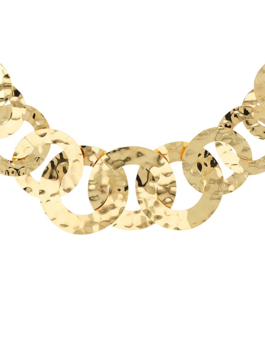 Collana Etrusca - Itaca - Gold -Maglie a Disco Martellate-WSET00860.YG