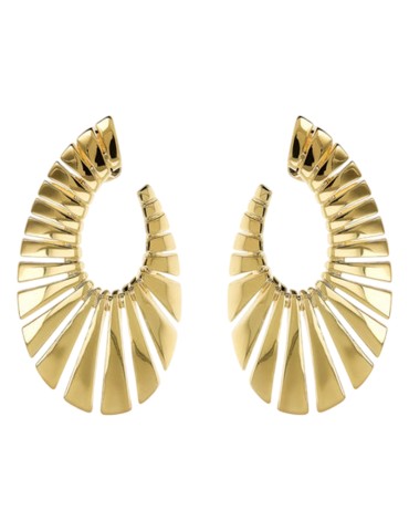Etruscan Earrings - Golden Pendants - Graduated Design - WSET00864. YG