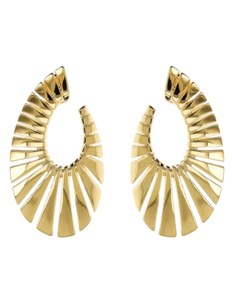 Etruscan Earrings - Golden Pendants - Graduated Design - WSET00864. YG
